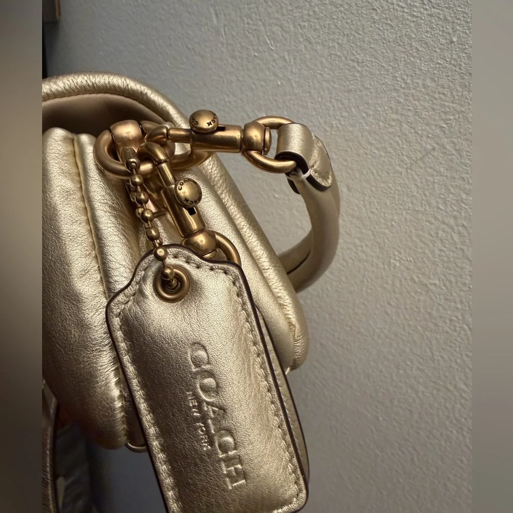 Coach Pillow Tabby Metallic Soft Gold Shoulder Bag